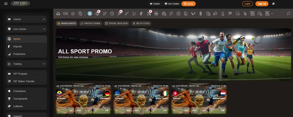 Sports Betting JoyCasino.